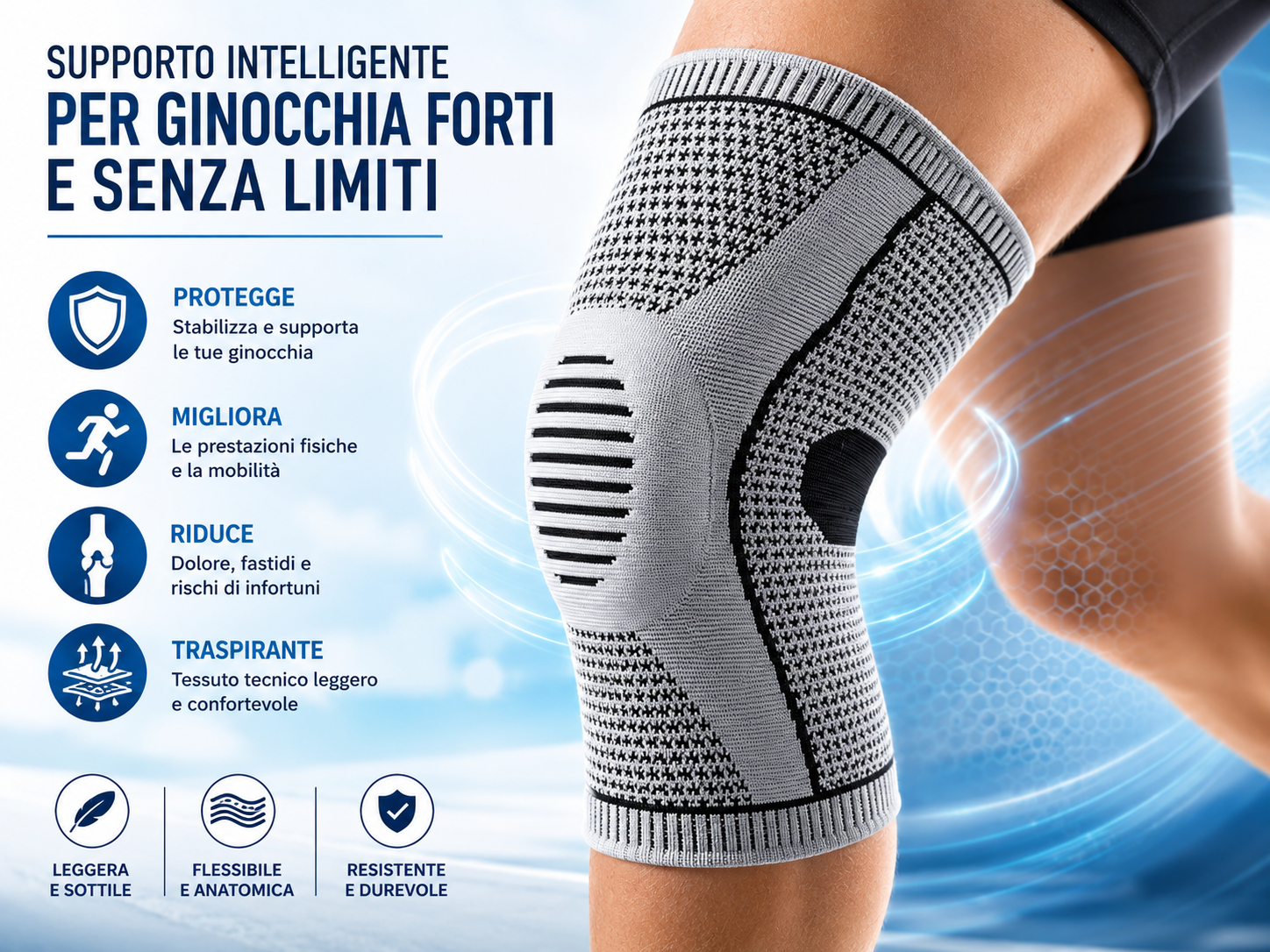 KneeVera support™ Ginocchiera per Supporto e Comfort Quotidiano